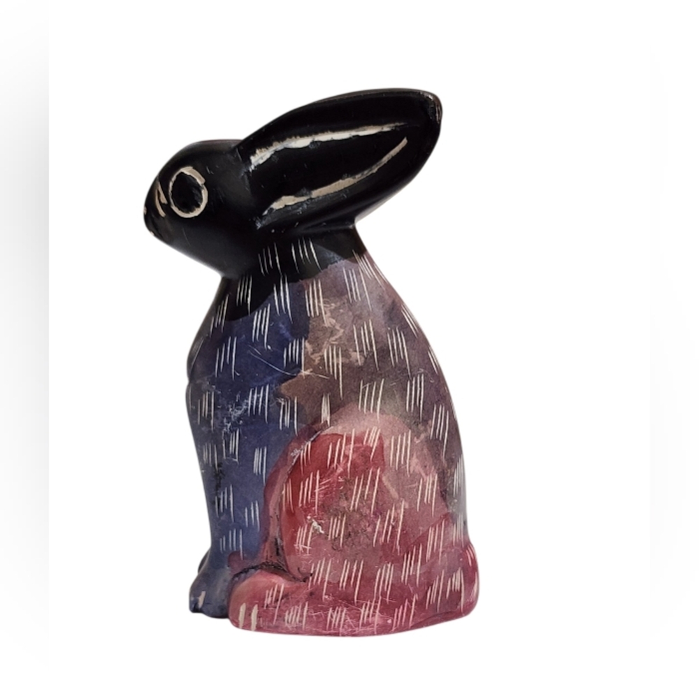 Handcrafted Multicolor Rabbit Figurine - Picture 2 of 7